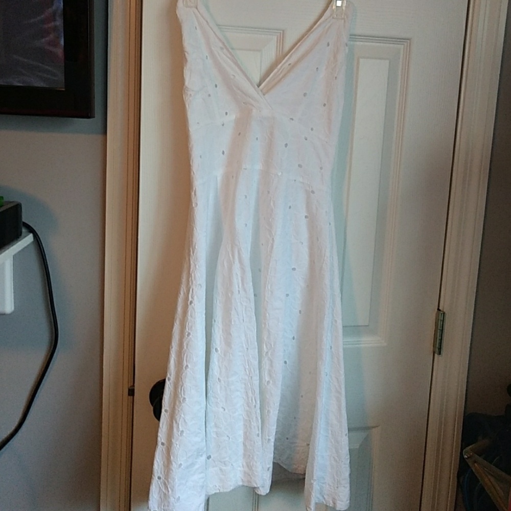 White halter style dress